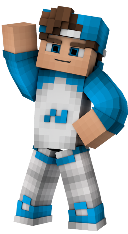 3D render of a character with blue accents, representing a graphic designer and developer